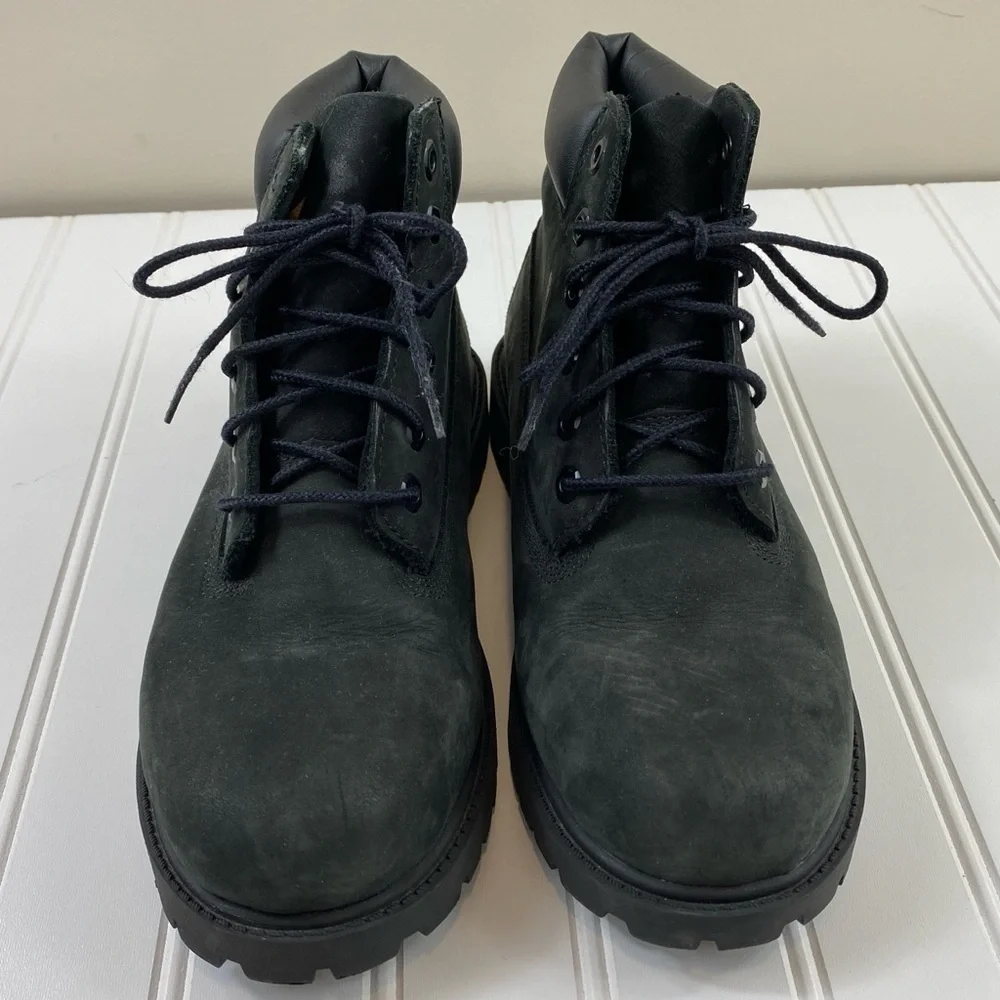 Timberland Boys Black Premium Water‎ Resistant Leather Suede Boots Sz 3